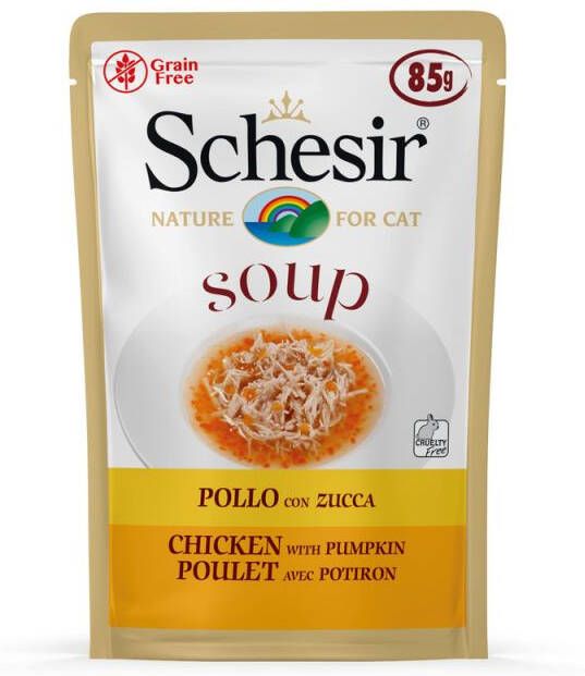 Schesir Soup Kattenvoer Kip Groente 85 gram