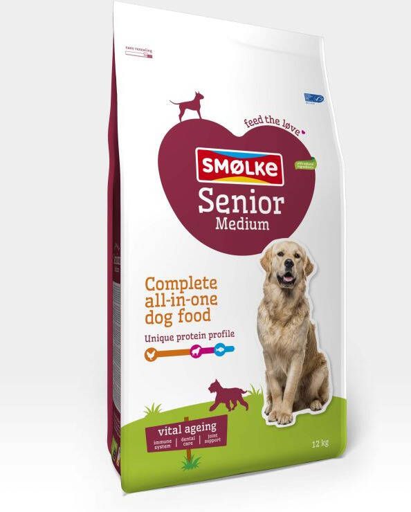 Smolke Senior Medium Hondenvoer Kip Lam 12 kg