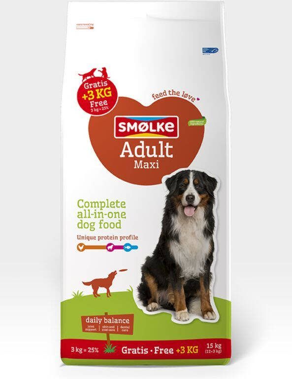 Smolke Smølke Adult Maxi Bonusbag Hondenvoeding 12+3kg
