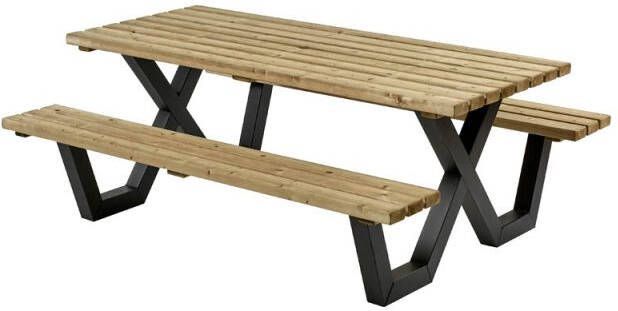 Talen Buitenmeubelen Geïmpregneerd Picknicktafel Groen 200x160 cm