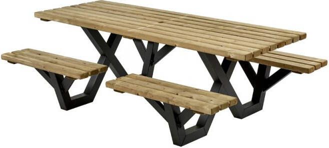 Talen Buitenmeubelen Geïmpregneerd Picknicktafel Groen 230x160 cm