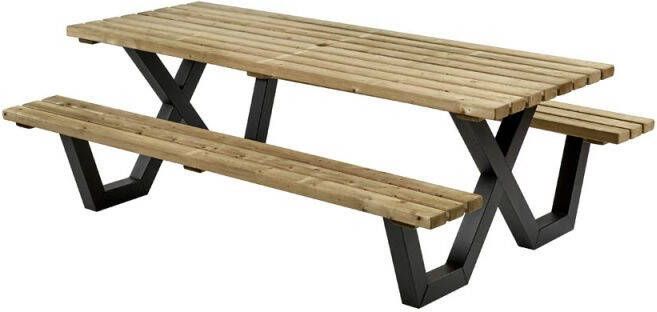 Talen Buitenmeubelen Geïmpregneerd Picknicktafel Groen 230x160 cm