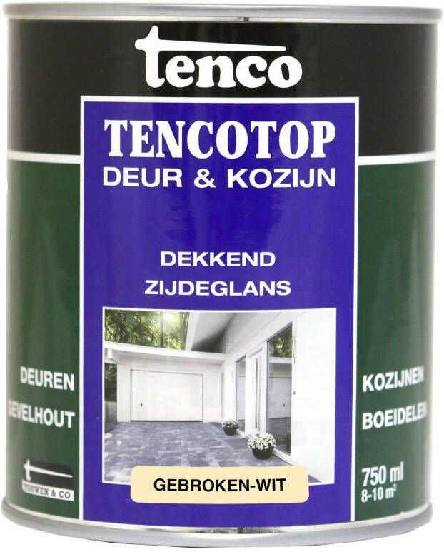 Tenco top Verfbeits Deur & Kozijn Dekkend Zijdeglans Gebroken Wit 0 75l