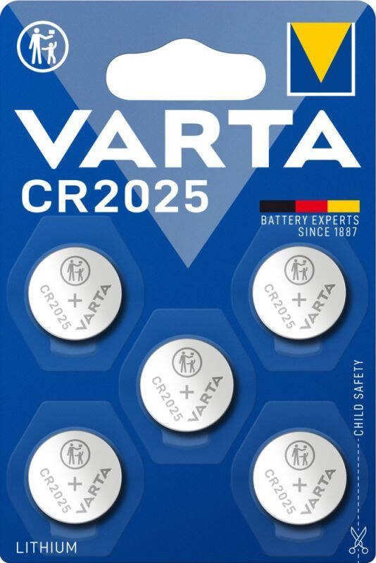 Varta Knoopcel Batterij Lithium Cr2025 Blister Van 5 Battterijen