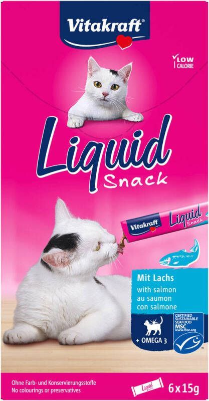 Vitakraft Cat-Liquid Kattensnacks Zalm 6 stuks