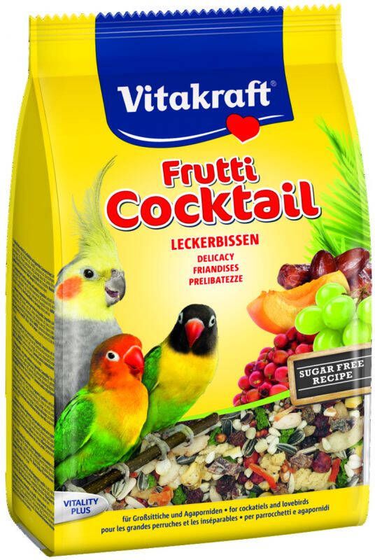 Vitakraft Coctail Frutti Valkparkiet Agaproniden Vogelsnacks Bijvoeding opgroei en mengelingen 250 gram