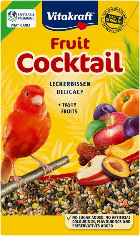 Vitakraft Fruitcocktail Kanarie vogelsnacks Bijvoeding opgroei en mengelingen 200 gram