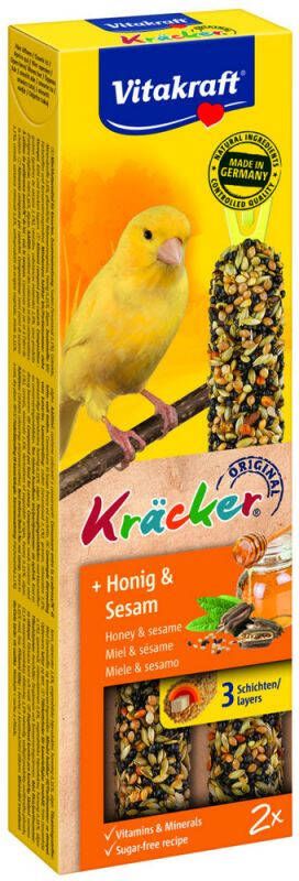 Vitakraft Honingkracker 2 in 1 Kanarie vogelsnacks Snacks 60 gram