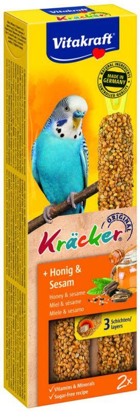 Vitakraft Honingkracker 2 in 1 Parkiet vogelsnacks Snacks 60 gram