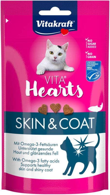 Vitakraft Vita Hearts Huid&Vacht Kattensnack Zalm 40 gram