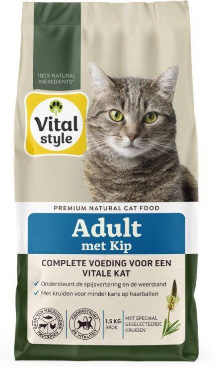 VITALstyle Adult Kattenvoer Kip 1 5 kg