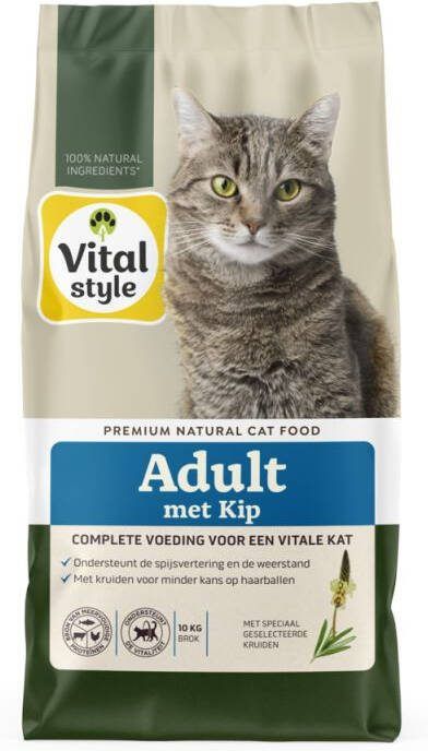 VITALstyle Adult Kattenvoer Kip 10 kg