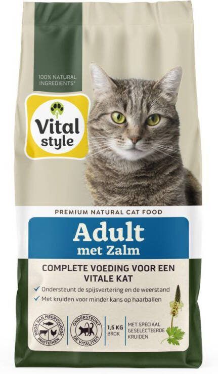 VITALstyle Adult Kattenvoer Zalm 1 5 kg