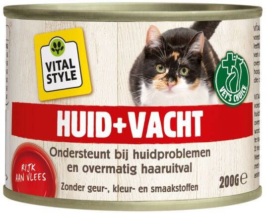 VITALstyle Huid + Vacht Kattenvoer Vis Gevogelte 200 gram