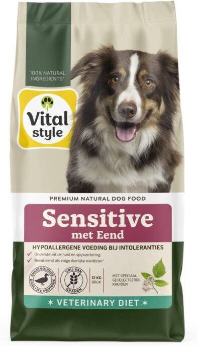 VITALstyle Sensitive Hypoallergeen Hondenvoer Eend 12 kg