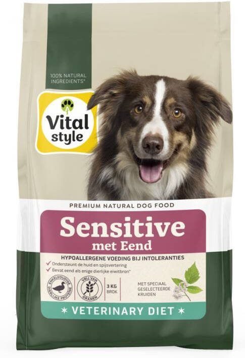 VITALstyle Sensitive Hypoallergeen Hondenvoer Eend 3 kg
