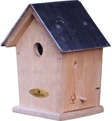 Vogelbescherming Nestkast Mees Leien dak Nestkasten Hout 19 5x16x30 cm ∅32 mm