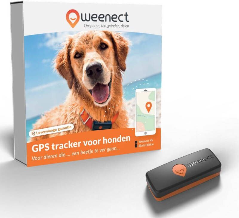 Weenect Hond zwart GPS Tracker Zwart Oranje Kunststof XS 6 0x2 4x1 5 cm