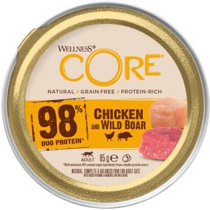 Wellness Core 98% Duo Protein Kattenvoer Kip Wild 85 gram