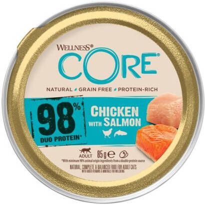 Wellness Core 98% Duo Protein Kattenvoer Kip Zalm 85 gram