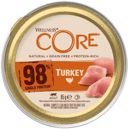 Wellness Core 98% Single Protein Kattenvoer Kalkoen 85 gram