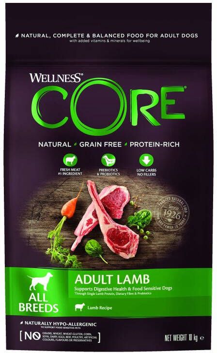 Wellness Core Adult All Breeds Hondenvoer Lam 10 kg