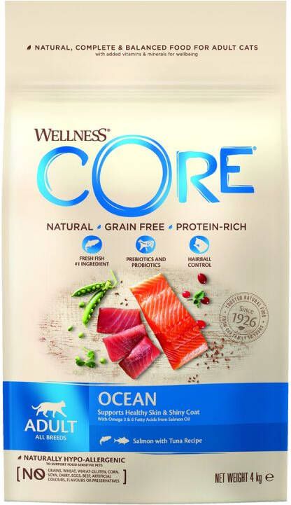 Wellness Core Adult Ocean Kattenvoer Zalm Tonijn 4 kg