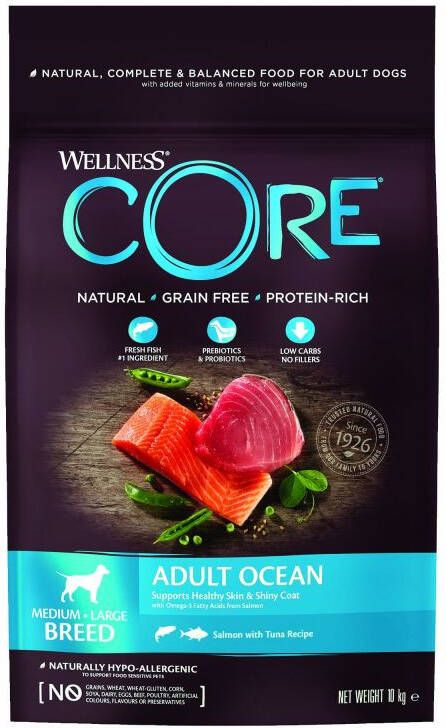 Wellness Core Adult Ocean Medium-Large- Breed Hondenvoer Zalm Tonijn 10 kg