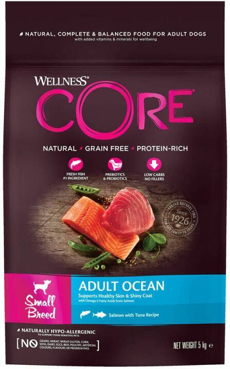 Wellness Core Adult Ocean Small-Breed Hondenvoer Zalm Tonijn 5 kg