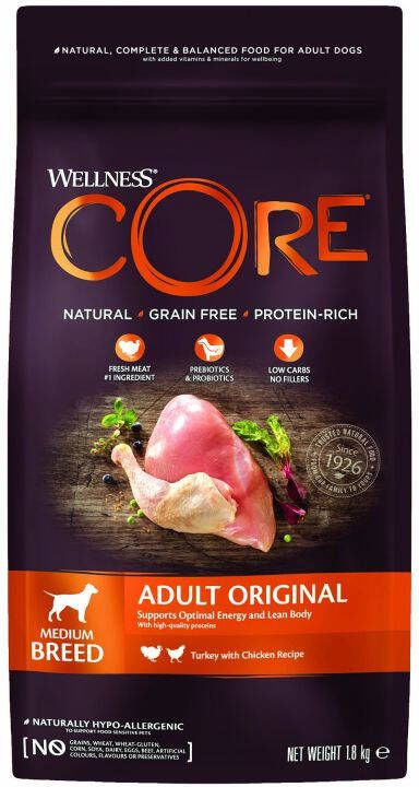 Wellness Core Adult Original Medium-Breed Hondenvoer Kalkoen Kip 1 8 kg