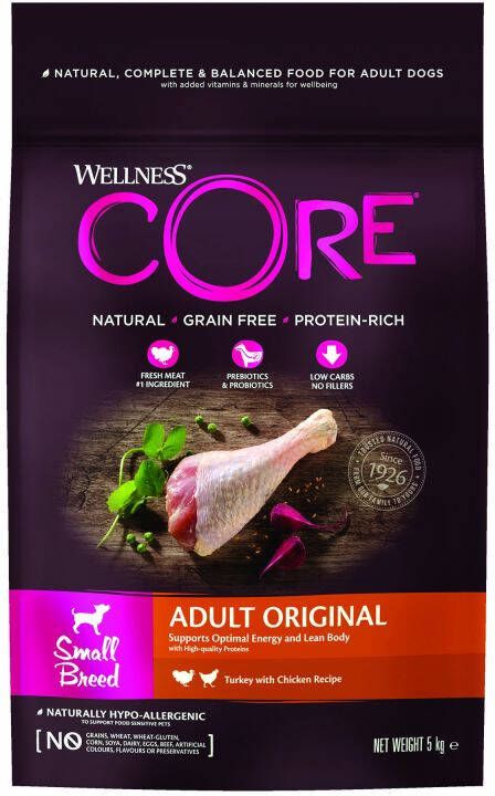 Wellness Core Adult Original Small-Breed Hondenvoer Kalkoen Kip 5 kg