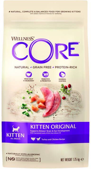 Wellness Core Kitten Original Kattenvoer Kalkoen Zalm 1 75 kg