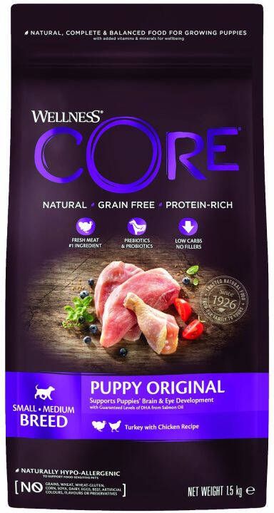 Wellness Core Puppy Original Small-Medium-Breed Hondenvoer Kalkoen Kip 1 5 kg