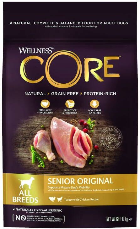 Wellness Core Senior Original All Breeds Hondenvoer Kip 10 kg