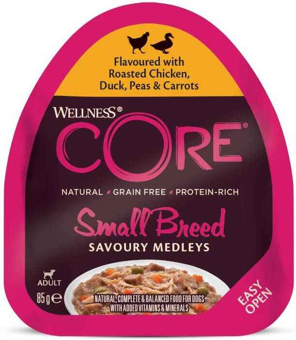 Wellness Core Small-Breed Savoury Medleys Hondenvoer Kip Eend 85 gram