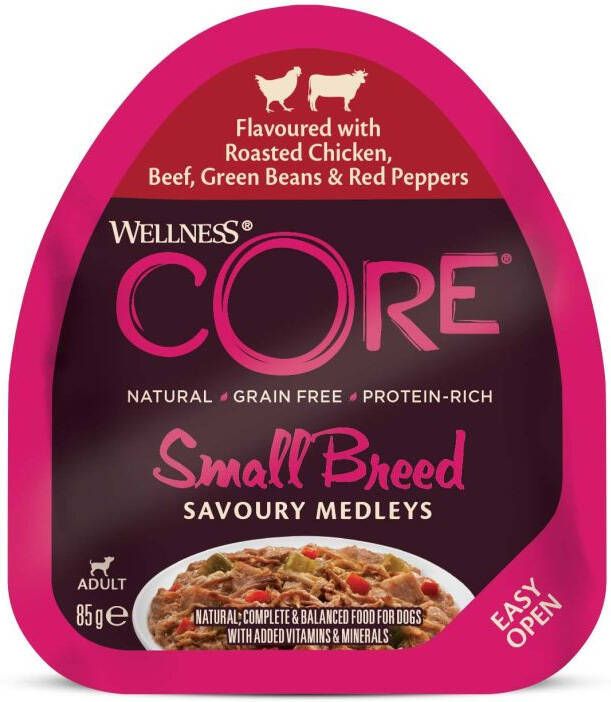 Wellness Core Small-Breed Savoury Medleys Hondenvoer Kip Rund 85 gram