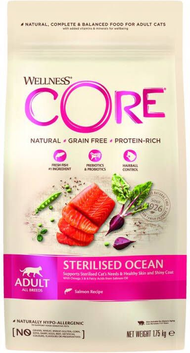 Wellness Core Sterilised Ocean Adult Kattenvoer Zalm 1 75 kg