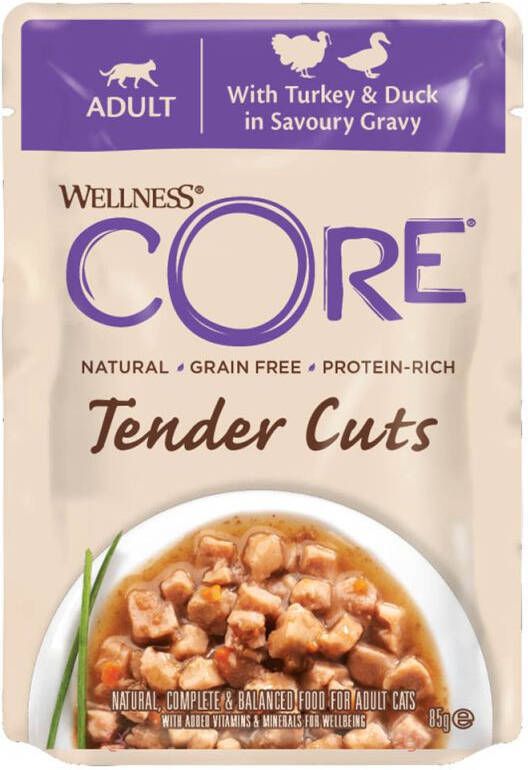 Wellness Core Tender Cuts Kattenvoer Kip Eend 85 gram