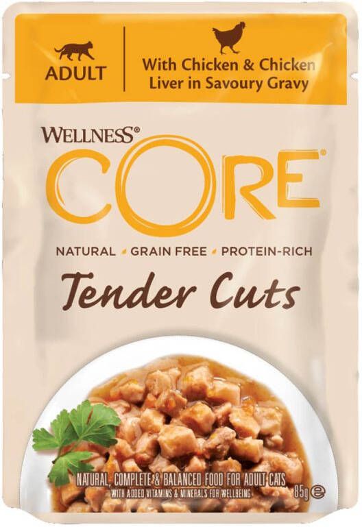 Wellness Core Tender Cuts Kattenvoer Kip Lever 85 gram