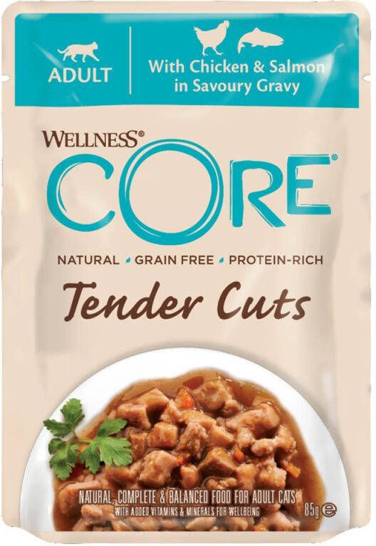 Wellness Core Tender Cuts Kattenvoer Kip Zalm 85 gram