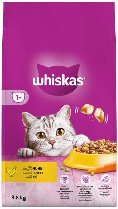 Whiskas 1+ Adult Droge Brokjes Kattenvoer Kip 3 8 kg