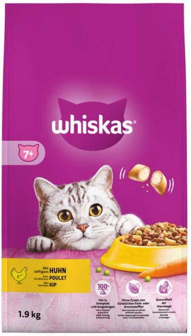 Whiskas 7+ Senior Droge Brokjes Kattenvoer Kip 1 9 kg