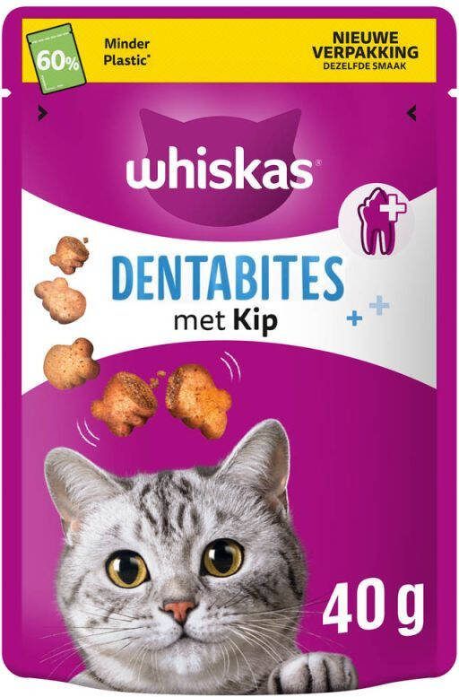 Whiskas Dentabites Kattensnack Kip 40 gram