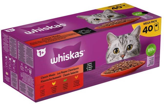 Whiskas Vis Selectie 1+ Kattenvoer Rund Kip 0 04 kg