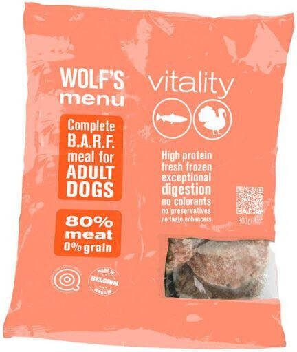 Wolf's Menu Vitality Hondenvoer Kalkoen Zalm 800 gram