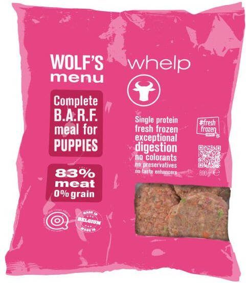 Wolf's Menu Whelp Pup Hondenvoer Rund 800 gram