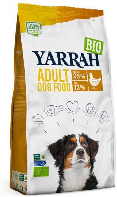 Yarrah Adult Biologisch Hondenvoer Kip Haring 15 kg