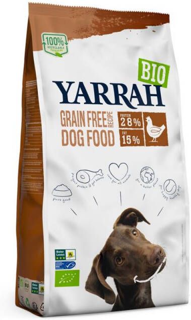 Yarrah Dog Biologische Brokken Graanvrij Kip Vis 10 kg