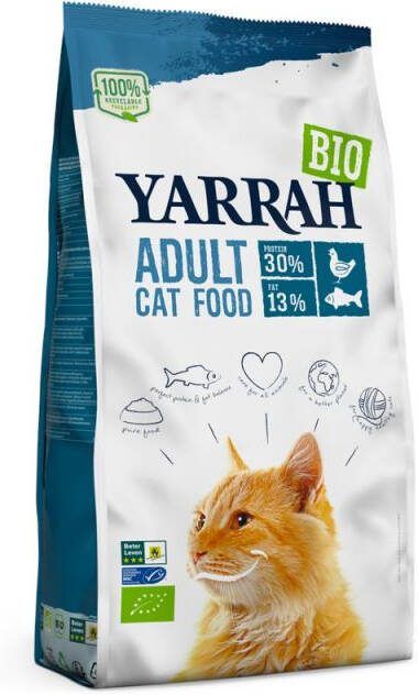 Yarrah Biologisch Adult Kattenvoer Vis Kip 10 kg