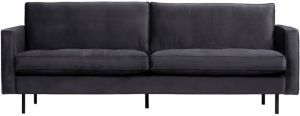 BePureHome Bank 'Rodeo' 2 5-zits Velvet kleur Donkergrijs